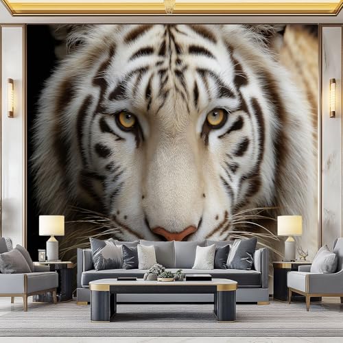 WHUOEUCO 3D Foto Tapete Tiere Weißer Tiger 350x256 cm Motivtapeten Wandbild Vlies Fototapete Poster Wandtapete, für Schlafzimmer Wohnzimmer TV-Hintergrund Wanddeko WHUOEUCO 3D Foto Tapete Tiere Weißer Tiger 350x256 cm Motivtapeten Wandbild Vlies Fototapete Poster Wandtapete, für Schlafzimmer Wohnzimmer TV-Hintergrund Wanddeko von WHUOEUCO
