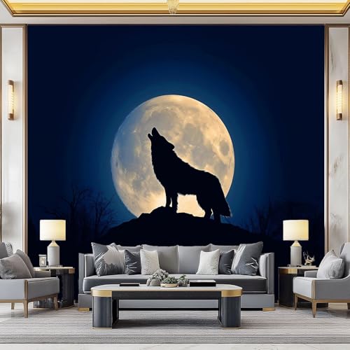 WHUOEUCO 3D Foto Tapete Tierische Wolfssilhouette 500x280 cm Motivtapeten Wandbild Vlies Fototapete Poster Wandtapete, für Schlafzimmer Wohnzimmer TV-Hintergrund Wanddeko WHUOEUCO 3D Foto Tapete Tierische Wolfssilhouette 500x280 cm Motivtapeten Wandbild Vlies Fototapete Poster Wandtapete, für Schlafzimmer Wohnzimmer TV-Hintergrund Wanddeko von WHUOEUCO