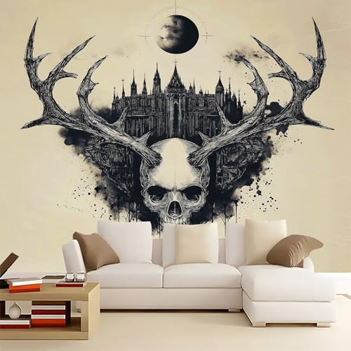 WHUOEUCO 3D Foto Tapete Totenkopfgeweih 400x280 cm Motivtapeten Wandbild Vlies Fototapete Poster Wandtapete, für Schlafzimmer Wohnzimmer TV-Hintergrund Wanddeko WHUOEUCO 3D Foto Tapete Totenkopfgeweih 400x280 cm Motivtapeten Wandbild Vlies Fototapete Poster Wandtapete, für Schlafzimmer Wohnzimmer TV-Hintergrund Wanddeko von WHUOEUCO