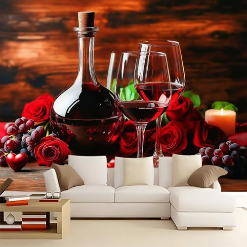 WHUOEUCO 3D Foto Tapete Weinrose 500x280 cm Motivtapeten Wandbild Vlies Fototapete Poster Wandtapete, für Schlafzimmer Wohnzimmer TV-Hintergrund Wanddeko WHUOEUCO 3D Foto Tapete Weinrose 500x280 cm Motivtapeten Wandbild Vlies Fototapete Poster Wandtapete, für Schlafzimmer Wohnzimmer TV-Hintergrund Wanddeko von WHUOEUCO