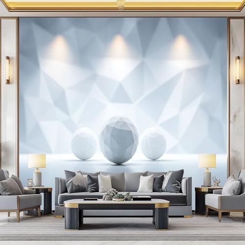 WHUOEUCO 3D Fototapete Geometrie 3D Kugel 200x140 cm Foto Tapete Vlies Wandtapete, Modern 3D Effekt Motivtapeten für Wohnzimmer, Schlafzimmer, Kinderzimmer von WHUOEUCO