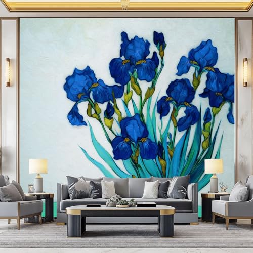 WHUOEUCO Art Fototapete Abstrakte Blaue Vase 300x210 cm 3D Effekt Vlies Tapeten Wandbilder Motivtapete, Moderne Wohnzimmer Schlafzimmer Esszimmer Hintergrund Wandtapete von WHUOEUCO