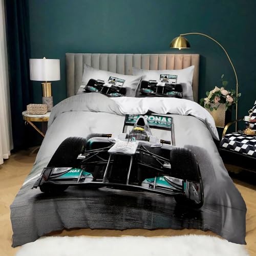 WHUOEUCO Bettwäsche 135x200 Formel-Rennmuster Bettbezug Set Weiche Komfort Microfaser Bettwäsche Set Mit Reißverschluss Und 2 Kissenbezug 80x80 cm WHUOEUCO Bettwäsche 135x200 Formel-Rennmuster Bettbezug Set Weiche Komfort Microfaser Bettwäsche Set Mit Reißverschluss Und 2 Kissenbezug 80x80 cm von WHUOEUCO
