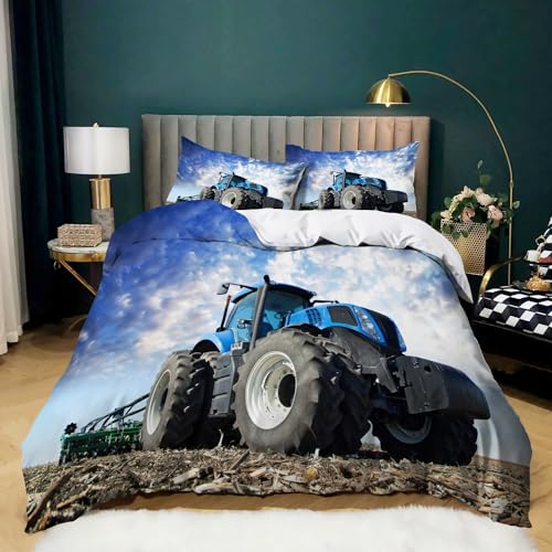 WHUOEUCO Bettwäsche Bettbezug Blauer Traktor 155 x 220 cm Bettwäsche Set Hypoallergen Weich Mikrofaser Bettbezug Set Band 2 Kissenbezug 80 x 80 cm WHUOEUCO Bettwäsche Bettbezug Blauer Traktor 155 x 220 cm Bettwäsche Set Hypoallergen Weich Mikrofaser Bettbezug Set Band 2 Kissenbezug 80 x 80 cm von WHUOEUCO