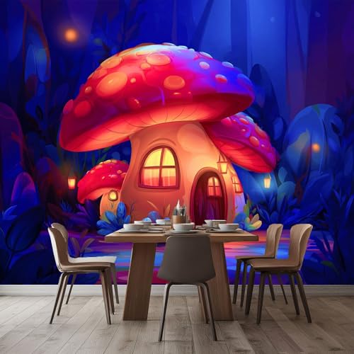 WHUOEUCO Fototapete Cartoon Pilzhaus 300x210 cm 3D Wandbild Tapete, Modern Vlies Motivtapeten Groß Foto Tapete, Schlafzimmer Wohnzimmer Büro Wandtapete Deko WHUOEUCO Fototapete Cartoon Pilzhaus 300x210 cm 3D Wandbild Tapete, Modern Vlies Motivtapeten Groß Foto Tapete, Schlafzimmer Wohnzimmer Büro Wandtapete Deko von WHUOEUCO