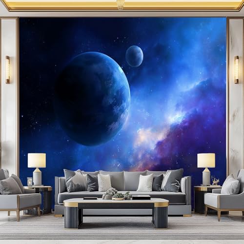 WHUOEUCO Fototapete Fantasie Planet 200x140 cm 3D Motivtapeten Wandbild Vlies Foto Tapete Wandtapete, für Wohnzimmer Schlafzimmer Kinderzimmer Büro Wanddeko von WHUOEUCO