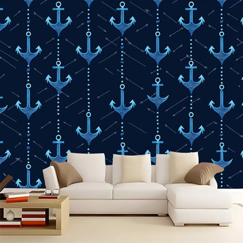WHUOEUCO Fototapete Wandbild Blauer Anker 400x280 cm 3D Vlies Foto Tapete Moderne Wandtapete, für Schlafzimmer, Kinderzimmer, Küche, Esszimmer Deko Motivtapete WHUOEUCO Fototapete Wandbild Blauer Anker 400x280 cm 3D Vlies Foto Tapete Moderne Wandtapete, für Schlafzimmer, Kinderzimmer, Küche, Esszimmer Deko Motivtapete von WHUOEUCO