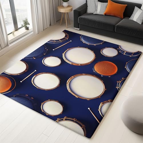 WHUOEUCO Teppich Kurzflor Modern 120x180cm Schlagzeug Teppich Wohnzimmer Waschbar, Super Weich rutschfest Flauschig Teppiche für Schlafzimmer Esszimmer Kinderzimmer WHUOEUCO Teppich Kurzflor Modern 120x180cm Schlagzeug Teppich Wohnzimmer Waschbar, Super Weich rutschfest Flauschig Teppiche für Schlafzimmer Esszimmer Kinderzimmer von WHUOEUCO