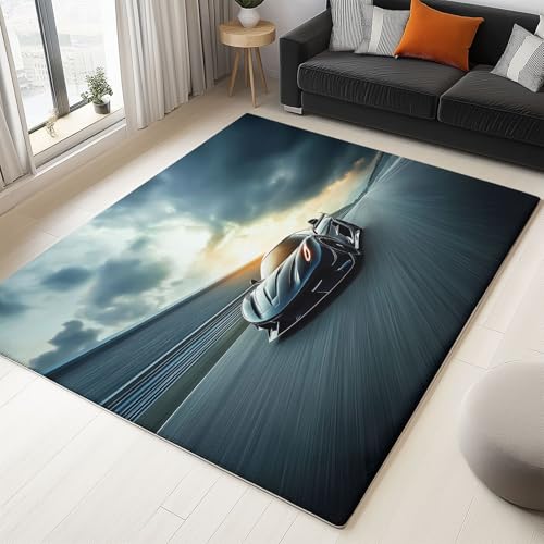 WHUOEUCO Teppich Wohnzimmer 120x180cm Straßensportwagen Waschbarer Kurzflor Teppiche, rutschfest 3D-Druckdesign, Pflegeleicht – Für Flur, Schlafzimmer & Esszimmer WHUOEUCO Teppich Wohnzimmer 120x180cm Straßensportwagen Waschbarer Kurzflor Teppiche, rutschfest 3D-Druckdesign, Pflegeleicht – Für Flur, Schlafzimmer & Esszimmer von WHUOEUCO