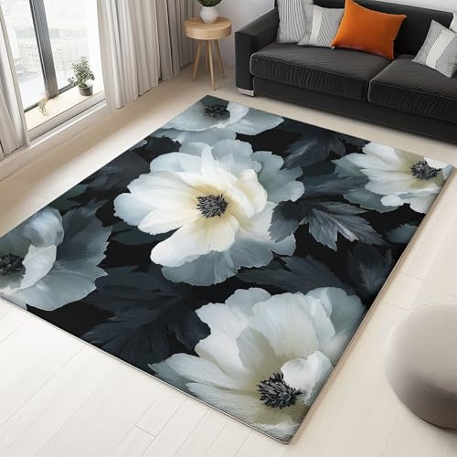 WHUOEUCO Teppich Wohnzimmer 140x200cm Aquarellblumen Großer Flauschiger Kurzflor Teppich, Waschbarer Moderner rutschfest Teppiche für Esszimmer Küchen Schlafzimmer WHUOEUCO Teppich Wohnzimmer 140x200cm Aquarellblumen Großer Flauschiger Kurzflor Teppich, Waschbarer Moderner rutschfest Teppiche für Esszimmer Küchen Schlafzimmer von WHUOEUCO