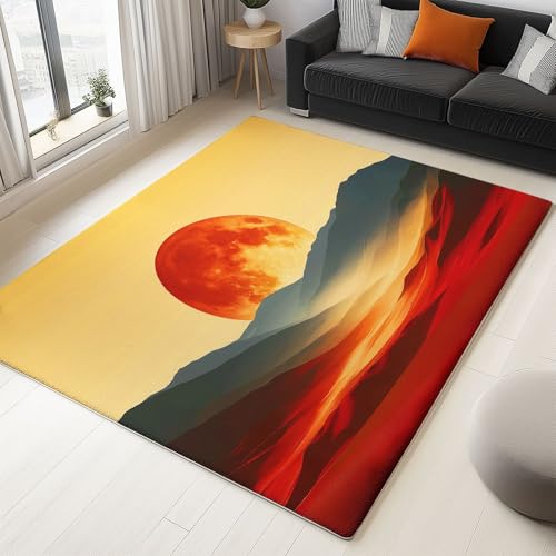 WHUOEUCO Teppich Wohnzimmer 160x230cm Berge Mond Moderner Kurzflor Teppich, Schlafzimmer Teppiche Waschbar rutschfest Design für Esszimmer Büro Bereich Dekor WHUOEUCO Teppich Wohnzimmer 160x230cm Berge Mond Moderner Kurzflor Teppich, Schlafzimmer Teppiche Waschbar rutschfest Design für Esszimmer Büro Bereich Dekor von WHUOEUCO