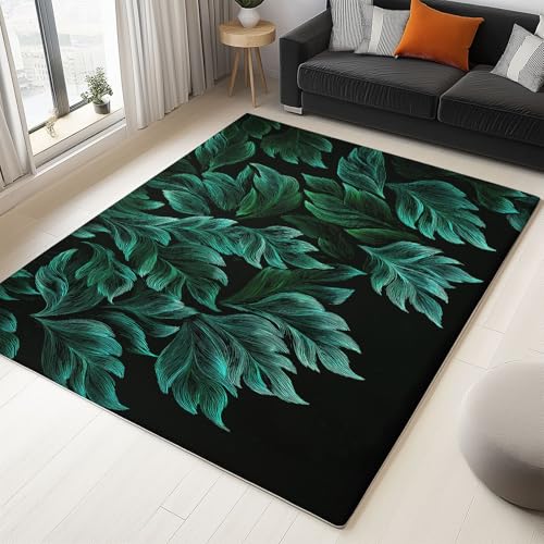 WHUOEUCO Teppich Wohnzimmer 180x240cm Grüne Pflanzenblätter Großer Flauschiger Kurzflor Teppich, Waschbarer Moderner rutschfest Teppiche für Esszimmer Küchen Schlafzimmer WHUOEUCO Teppich Wohnzimmer 180x240cm Grüne Pflanzenblätter Großer Flauschiger Kurzflor Teppich, Waschbarer Moderner rutschfest Teppiche für Esszimmer Küchen Schlafzimmer von WHUOEUCO