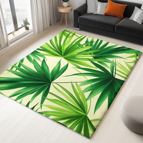 WHUOEUCO Teppich Wohnzimmer 180x240cm Palmblatt Grüne Pflanze Moderner Kurzflor Teppich, Schlafzimmer Teppiche Waschbar rutschfest Design für Esszimmer Büro Bereich Dekor WHUOEUCO Teppich Wohnzimmer 180x240cm Palmblatt Grüne Pflanze Moderner Kurzflor Teppich, Schlafzimmer Teppiche Waschbar rutschfest Design für Esszimmer Büro Bereich Dekor von WHUOEUCO