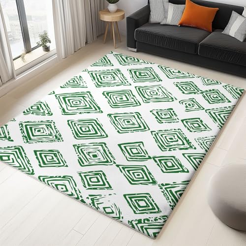 WHUOEUCO Teppich Wohnzimmer 60x120cm Grüne Abstrakte Geometrische Großer Flauschiger Kurzflor Teppich, Waschbarer Moderner rutschfest Teppiche für Esszimmer Küchen Schlafzimmer WHUOEUCO Teppich Wohnzimmer 60x120cm Grüne Abstrakte Geometrische Großer Flauschiger Kurzflor Teppich, Waschbarer Moderner rutschfest Teppiche für Esszimmer Küchen Schlafzimmer von WHUOEUCO