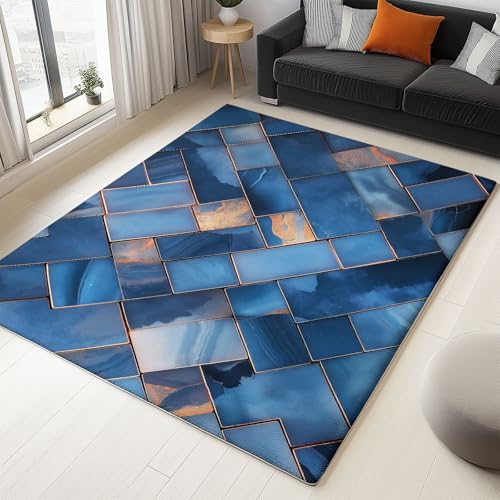 WHUOEUCO Teppich Wohnzimmer 80x150cm Blauer Achatziegel Großer Flauschiger Kurzflor Teppich, Waschbarer Moderner rutschfest Teppiche für Esszimmer Küchen Schlafzimmer WHUOEUCO Teppich Wohnzimmer 80x150cm Blauer Achatziegel Großer Flauschiger Kurzflor Teppich, Waschbarer Moderner rutschfest Teppiche für Esszimmer Küchen Schlafzimmer von WHUOEUCO