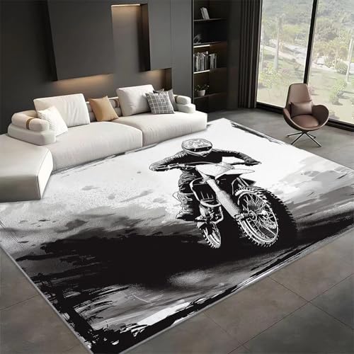 WHUOEUCO Teppich Wohnzimmer Moto-Cross 60x120cm Waschbare Kurzflor Teppiche Großer rutschfest Carpet, für Schlafzimmer, Büro, Kinderzimmer Druck Teppich WHUOEUCO Teppich Wohnzimmer Moto-Cross 60x120cm Waschbare Kurzflor Teppiche Großer rutschfest Carpet, für Schlafzimmer, Büro, Kinderzimmer Druck Teppich von WHUOEUCO