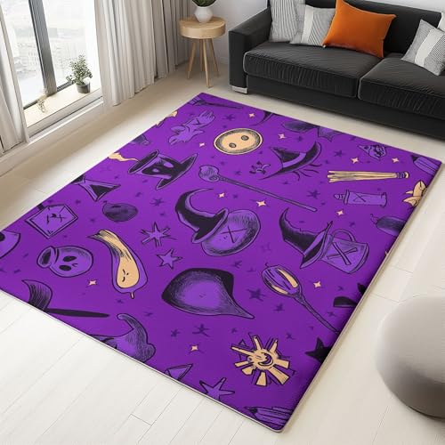 WHUOEUCO Teppich Wohnzimmer Waschbar 80x150cm Halloween Zauberstab Hut Schlafzimmer Teppich rutschfest,Teppiche Kurzflor Moderner, für Esszimmer Küche Büro, Super Weich Flauschig WHUOEUCO Teppich Wohnzimmer Waschbar 80x150cm Halloween Zauberstab Hut Schlafzimmer Teppich rutschfest,Teppiche Kurzflor Moderner, für Esszimmer Küche Büro, Super Weich Flauschig von WHUOEUCO