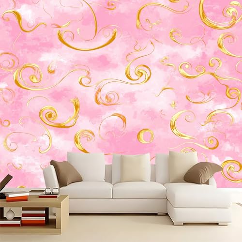 WHUOEUCO Vlies Fototapete Goldener Wirbel 500x280 cm Wandbilder Tapete Art Fototapete, 3D Effekt Wandtapete für Wohnzimmer, Schlafzimmer, Büro, Küche, Kinderzimmer WHUOEUCO Vlies Fototapete Goldener Wirbel 500x280 cm Wandbilder Tapete Art Fototapete, 3D Effekt Wandtapete für Wohnzimmer, Schlafzimmer, Büro, Küche, Kinderzimmer von WHUOEUCO