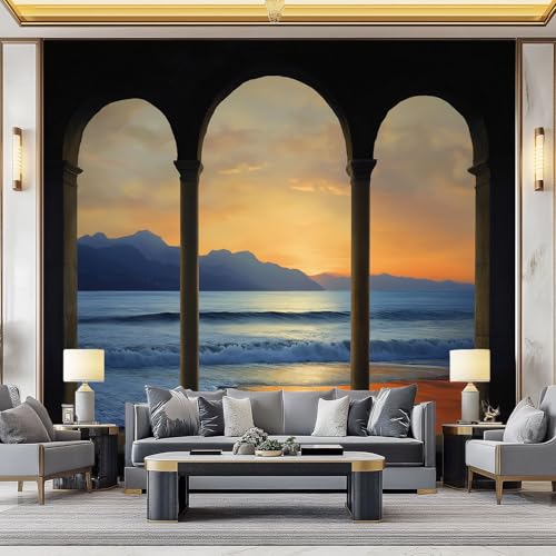 WHUOEUCO Vlies Fototapete Strand Bogen Sonnenuntergang 200x140 cm Wandbilder Tapete Art Fototapete, 3D Effekt Wandtapete für Wohnzimmer, Schlafzimmer, Büro, Küche, Kinderzimmer WHUOEUCO Vlies Fototapete Strand Bogen Sonnenuntergang 200x140 cm Wandbilder Tapete Art Fototapete, 3D Effekt Wandtapete für Wohnzimmer, Schlafzimmer, Büro, Küche, Kinderzimmer von WHUOEUCO