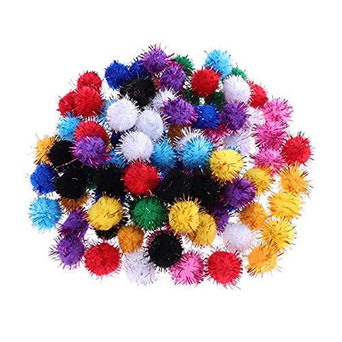 Bunte Pompom Craft Pom Lametta Pompom Flauschigen Plüschbälle Glitzer Pom Poms Kreative Kunst Handwerk Dekoration Kleidung Hut Schal Schmuck Zubehör Hobby Supplies 1000 Stk Mehrfarbig Gemischt 1cm von WHURGO