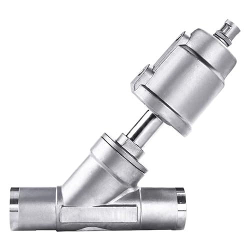 1 STÜCKE DN50 pneumatisches geschweißtes Winkelsitzventil aus Edelstahl normalerweise geschlossener Edelstahlantrieb Dampfgasöl(CLOSED-DOUBLE ACTING) von WHVAVFQI