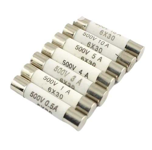 WHVAVFQI 5 Stück Keramiksicherung RO58 6 x 30 mm 500 V F 0,5 A 1 A 2 A 3 A 4 A 5 A 6 A 8 A 10 A 13 A 15 A 16 A 20 A 25 A 30 A schnell BS1362 6 x 30 mm(16A) von WHVAVFQI