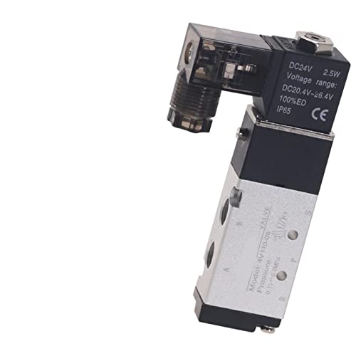 WHVAVFQI Magnet-Pneumatikventil 4V110-06, 5-Wege-Anschluss, 2 Positionen, Luftkompressor, 12 V, 24 V, 110 V, 220 V, 1 Stück(W 4mm Fitting,AC110V) von WHVAVFQI