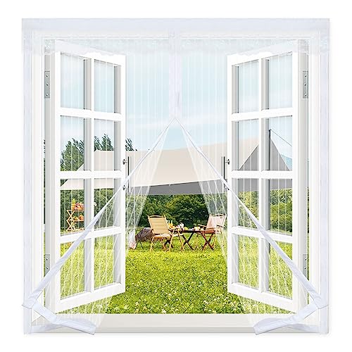 Magnet Fliegengitter Fenster,115x125cm Insektenschutz Fenster Automatische SchließUng,Fliegengitter Fenster Magnetisch,Moskitonetz Fenster Ohne Bohren von WHXQSH