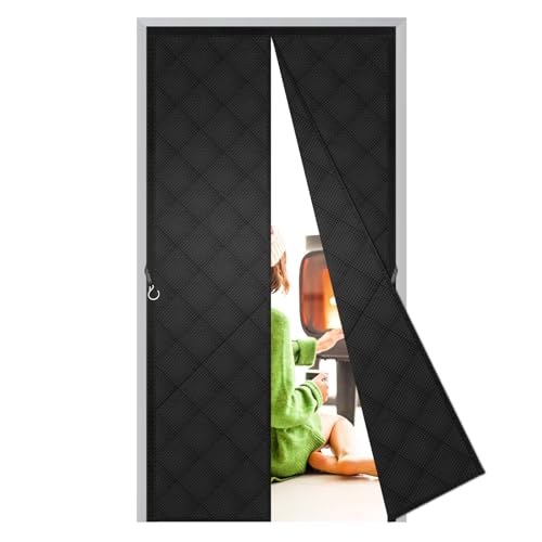 Magnetischer Wärmeschutzvorhang für Türen 155x235cm,Thermo Isolier Vorhang mit Magnetverschluss gegen Kälte, Hitze, Zugluft und Lärm für Haustür,Wohnmobil,Garage,Schwarz Magnetischer Wärmeschutzvorhang für Türen 155x235cm,Thermo Isolier Vorhang mit Magnetverschluss gegen Kälte, Hitze, Zugluft und Lärm für Haustür,Wohnmobil,Garage,Schwarz von WHXQSH