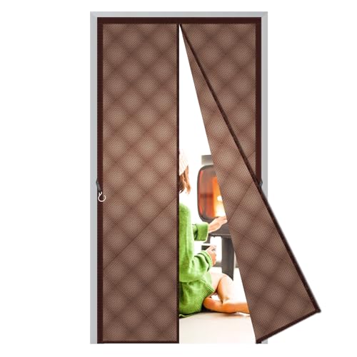 Magnetischer Wärmeschutzvorhang für Türen 85x265cm,Thermo Isolier Vorhang mit Magnetverschluss gegen Kälte, Hitze, Zugluft und Lärm für Haustür,Wohnmobil,Garage,Braun Magnetischer Wärmeschutzvorhang für Türen 85x265cm,Thermo Isolier Vorhang mit Magnetverschluss gegen Kälte, Hitze, Zugluft und Lärm für Haustür,Wohnmobil,Garage,Braun von WHXQSH