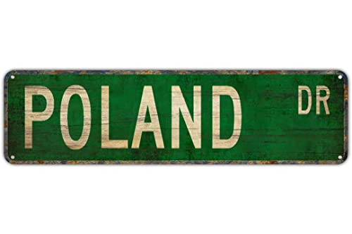 Metall-Blechschilder Polen DR Lustige Metallschilder Vintage Schild Retro Blechschilder Aluminium Metallschild für Schlafzimmer Küche Garten Wand Bab Club Kaffee Hängeschild Heimdekoration 10,2 x 40,6 von WHYATT