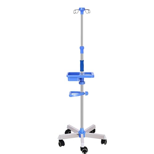 Tragbarer Infusionsbeutelständer mit 4 Haken, Faltbar, Höhenverstellbarer Infusionsständer für die Häusliche Pflege von Senioren, Krankenhäusern und Kliniken (Size : Square Pallet) von WHYATT