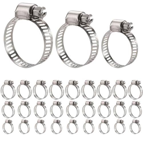 WHYCNJL 30 Stück Schlauchschellen Edelstahl 304 Metall-Schlauchbinder Verstellbare Schlauchklemme Geeignet Für Gasschläuche Wassertanks Automobilschläuche 10-16Mm 13-19Mm 16-25Mm von WHYCNJL