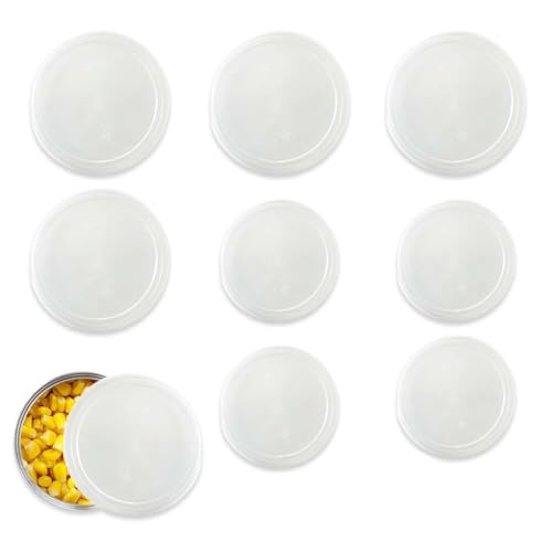 WHYCNJL 8 Stück Dosendeckel Konservendeckel Deckel in 2 verschiedenen Grössen Universaldeckel aus Transparenten Kunststoff für Lebensmittel/Tierfutter 200g/400g/800g Dosen von WHYCNJL