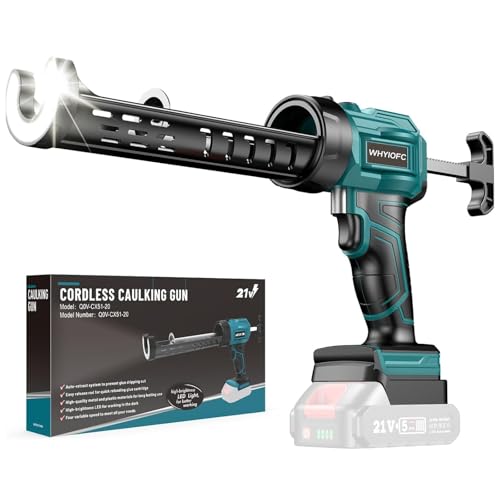 Akku Kartuschenpresse, Kompatibel für Makita 18V Batterie, bis zu 3.000 N, 4 Geschwindigkeiten,Elektrische Silikonspritze mit 4 Geschwindigkeiten und LED-Licht,für Abdichten, Spachteln (ohne Akku) von WHYIOFC