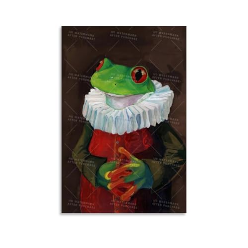 WHYUOH Lustiges Poster, Motiv: Meme Lady Frosch, Vintage-Poster, Leinwand, Wandkunst, Heimdekoration, Gemälde, dekorative Poster für Wohnzimmer, Schlafzimmer, 20 x 30 cm, ungerahmter Stil WHYUOH Lustiges Poster, Motiv: Meme Lady Frosch, Vintage-Poster, Leinwand, Wandkunst, Heimdekoration, Gemälde, dekorative Poster für Wohnzimmer, Schlafzimmer, 20 x 30 cm, ungerahmter Stil von WHYUOH
