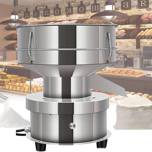 Automatische Pulversiebmaschine mit 30/40/60 Maschensieb, elektrisches Mehlsieb, kommerzielles Mehlsieb aus Edelstahl, elektrische Siebschüttelmaschine,15cm-40&60mesh von WHYYDSS