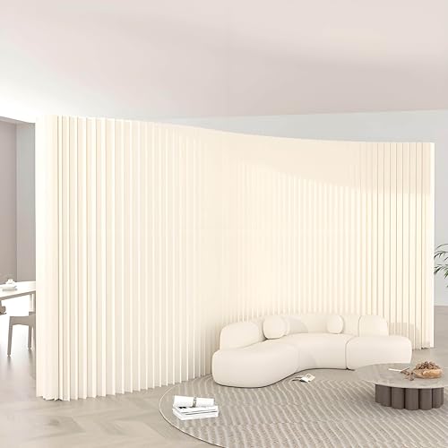 Moderner Papier-Raumteiler, faltbarer tragbarer Trennwandschirm, Papier-Raumteiler, tragbare Büro-Trennwand, faltbarer Sichtschutz-Papierschirm,White-2 * 2.4m/6.5 * 7.87FT von WHYYDSS