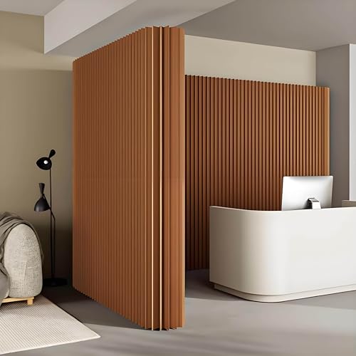Raumteiler Sichtschutz, Wandteiler zur Raumtrennung, freistehende Trennwand für den Innenbereich für die Ausstellung im Home Office Studio, faltbares Kraftpapier,Brown-7 * 2.2m/22.96 * 7.21FT von WHYYDSS