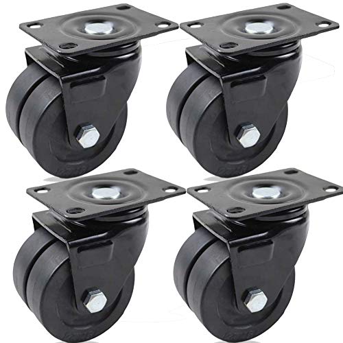 Schwerlastrollen 40mm 1.5 zoll Lenkrollen 150kg pro Rad 450kg pro Gruppe Doppelräder Plattenrollen Leise Nylon Industrierollen für Wagen Fabrik Werkbank Möbel 4 Stück - Schraube Schwerlastrollen 40mm 1.5 zoll Lenkrollen 150kg pro Rad 450kg pro Gruppe Doppelräder Plattenrollen Leise Nylon Industrierollen für Wagen Fabrik Werkbank Möbel 4 Stück - Schraube von WHZG
