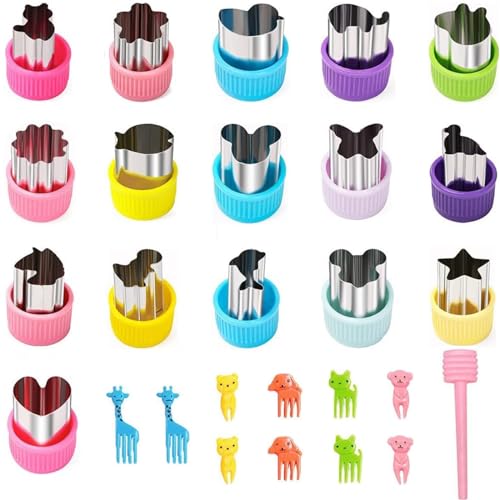 27 Stück Obst Gemüse Ausstechformen, Edelstahl Ausstecher Tiere Form Plätzchen Cookie Cutter Gemüseschneider Keks Schutzgriff 27 Stück Obst Gemüse Ausstechformen, Edelstahl Ausstecher Tiere Form Plätzchen Cookie Cutter Gemüseschneider Keks Schutzgriff von WHangXJangYE