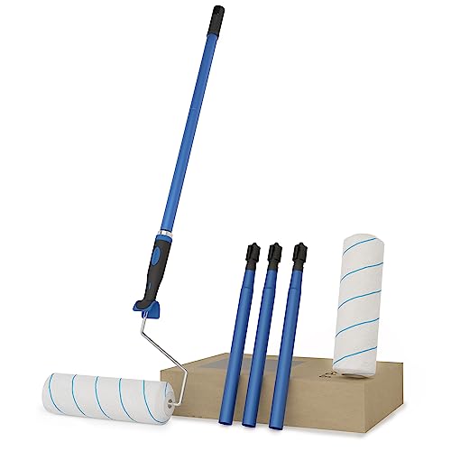 Farbroller, 5ft verstellbaren Griff Malerei Rollen für Wand, 22 cm Breite Frame Roller Pinsel mit Edelstahl-Stange, Home Painting Supplies für die Malerei Wände und Decken von WHshawmics
