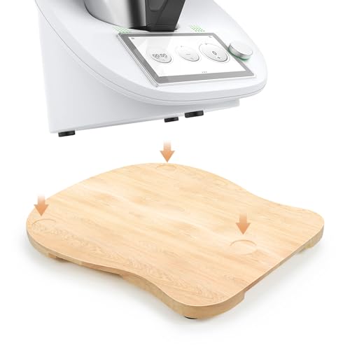 Gleitbrett für Thermomix TM6 TM5, Gleitbrett aus Holz, Slider mit Ergonomischen Griffen Passt auch als Gleitbrett für Thermomix TM5, Rubberwood Hartholz Brett für Thermomix TM6 & TM5 von WIAZZLUK