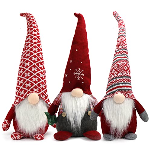 Weihnachten Deko Wichtel, 3 Stück Weihnachtsdeko Wichtel, Schwedische Wichtel Weihnachtsmann Festliche Geschenke Weihnachten Tischdekoration Basteln Deko für Kinder Familie Festliche Geschenk von WIAZZLUK