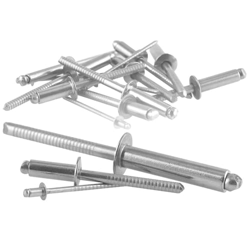 10 Stück Blindnieten 6,4x40 mit Flachkopf Edelstahl A2 DIN 7337 / ISO 15983 Popnieten WIBTEC® von WIBTEC