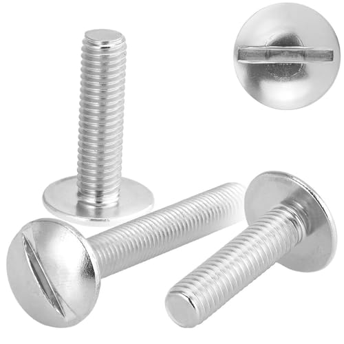 10 Stück Flachrundschrauben mit Schlitz M6x45 Edelstahl A2 Becherschrauben Vollgewinde Becherschrauben WIBTEC® von WIBTEC