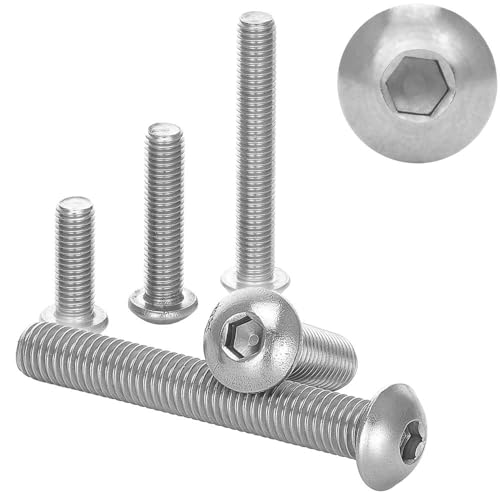 10 Stück Linsenkopfschrauben mit Innensechskant M10x12 Edelstahl A2 ISO 7380-1 Vollgewinde Flachkopfschrauben WIBTEC® von WIBTEC