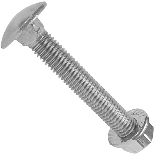 10 Stück Schlossschrauben M6x80 mit Sechskantmutter Flansch und Sperrverzahnung Edelstahl A2 WIBTEC® von WIBTEC