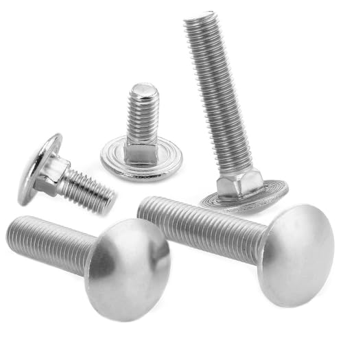 100 Stück Schlossschrauben M6x60 Edelstahl A2 Vollgewinde Flachrundschrauben mit Vierkantansatz DIN 603 WIBTEC® von WIBTEC