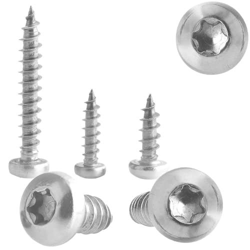 100 Stück Spanplattenschrauben mit Rundkopf 6,0x80 mm Holzschrauben Rundkopfschrauben Edelstahl A2 WIBTEC® von WIBTEC